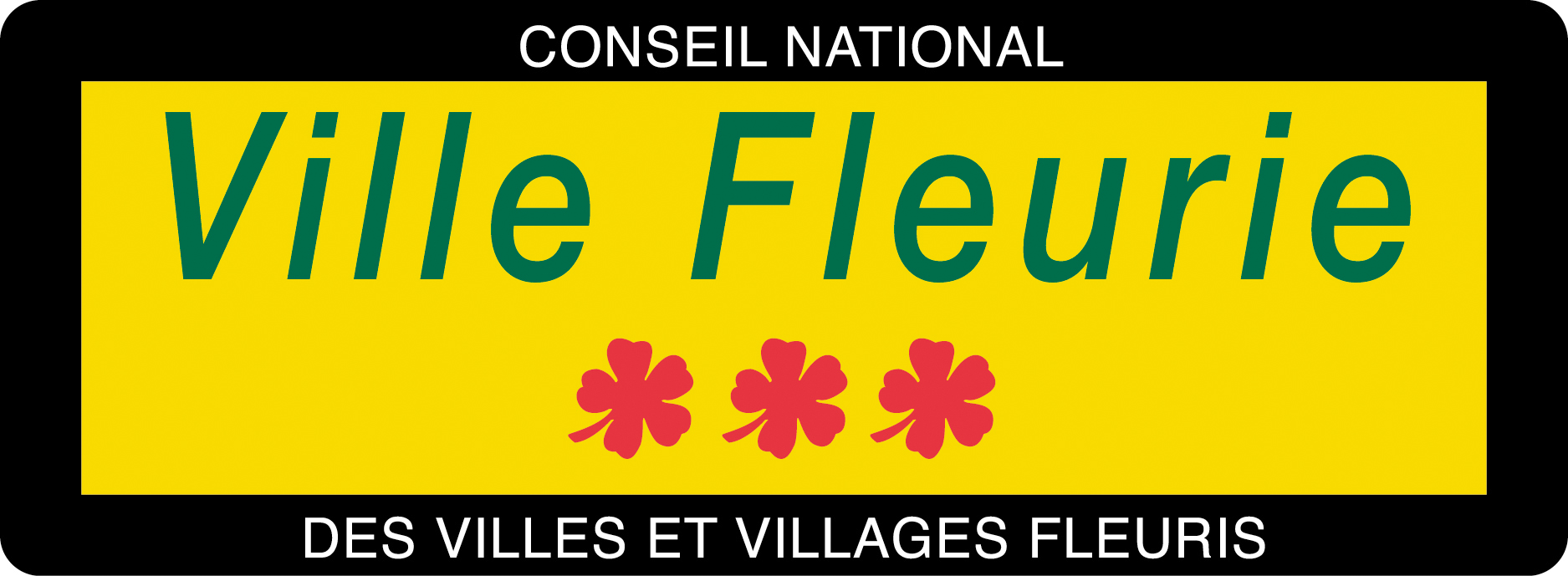 Label Panneau Ville Fleurie 3 fleurs